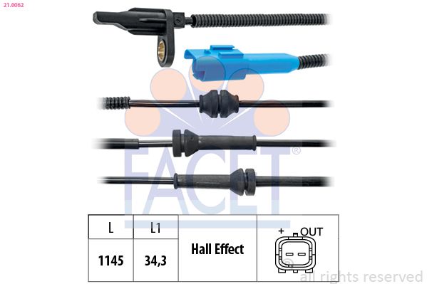 FACET 210062 | ABS Sensörü Ön Citroen C2 C3 Peugeot P1007