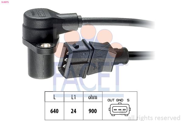 FACET 90075 | Krank Mil Sensörü Hyundai Terracan Fiat Tempra Tipo Uno SLX Lancıa Dedra 1.4 1.6 92-160A1.048 D4bh