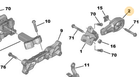 PSA 9802483780 | Motor Kulağı Arka Ep6dt 208 208 C3