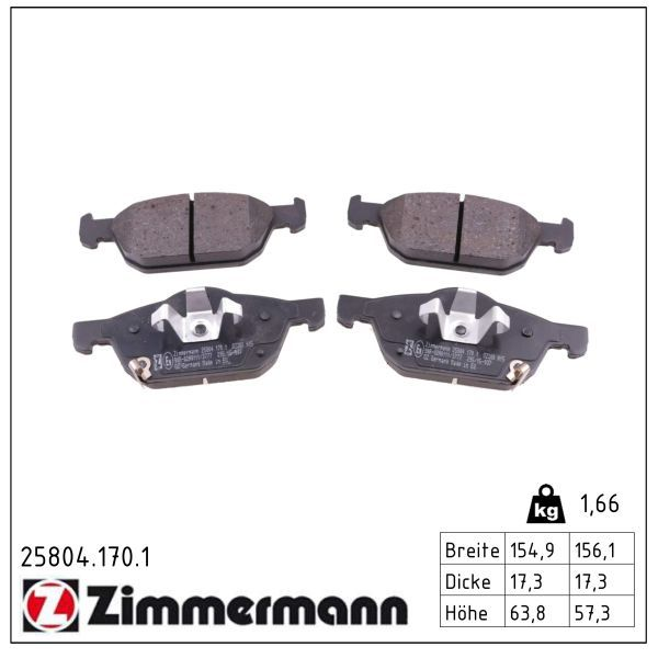 ZIMMERMANN 25804.170.1 | Fren Balata Seti