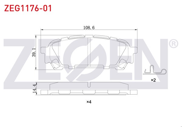 ZEGEN ZEG1176-01 | Fren Balata Arka Subaru Impreza (Gd, Gg) 2.0İ 2000-2007 / Forester (Sg) 2002-2007