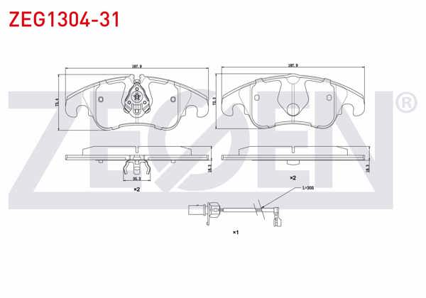 ZEGEN ZEG1304-31 | Fren Balata Ön Fişli A4 (8K2,B8) 2.0 TFSI 2007-2015 / 2.0 TDI 2007-2015 / A5 (8T3) 3.0 TDI 2007-2017 / 3.2 FSI 2007-2017 / A6 (4G2,C7) 2.0 TDI 2010-/ 2.0 TFSI 2010-/ Q5 (8R) 2.0 TDI 2008-/ 2.0 TFSI 2008 -