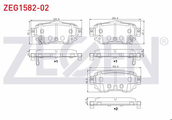 ZEGEN ZEG1582-02 | Fren Balata Arka Ikazlı Nissan Qashqai 1.5 DCI 2014-/ Qashqai 1.2 2014-/ Qashqai 1.6 DCI 2014-/ X-Traıl 1.6 DCI 2014-/ Renault Kadjar 1.5 DCI 2015-/ Kadjar 1.2 2015-/ Kadjar 1.6 DCI 2015 -