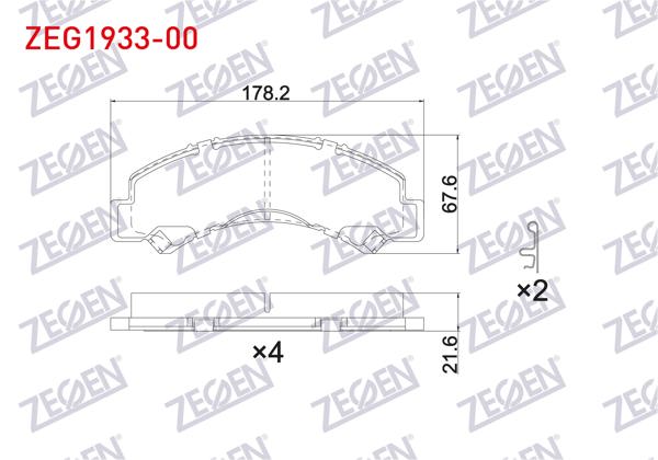 ZEGEN ZEG1933-00 | Fren Balata Arka Isuzu N Serisi 3.0 1998 -