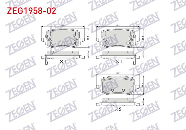 ZEGEN ZEG1958-02 | Fren Balata Arka Ikazlı Hyundai Tucson IV 2020-/ Kia Sportage V 2020 -