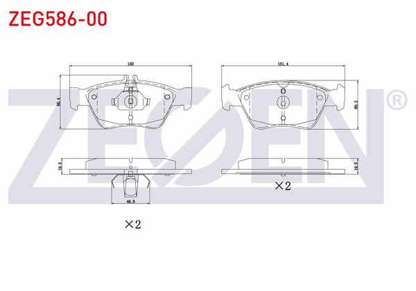ZEGEN ZEG586-00 | Fren Balata Ön Mercedes E Serisi (W210) E 230 1995-2002 / (W210) E 200 1995-2002 / (W210) E 200 CDI 1995-2002 / (W210) E 270 CDI 1995-2002 / (W210) E 280 1995-2002 / (W210) E 320 CDI 1995-2002