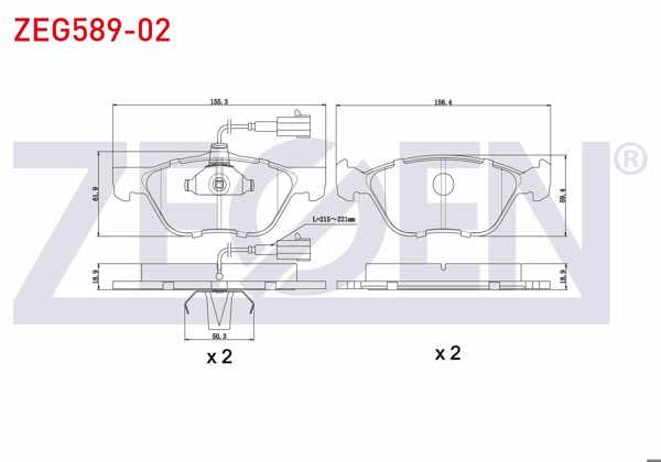 ZEGEN ZEG589-02 | Fren Balata Ön Fişli Fiat Marea (185) 2.0İ 150 Hp 1996-2007 / Bravo (182) 2.0İ 20V Hgt 1995-2004 / Alfa Romeo 156 (932) 1.9 JTD 1997-2005 / 147 (937) 1.6 2001-2010 / 147 (937) 1.9 JTD 2001-2010
