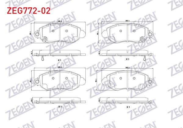 ZEGEN ZEG772-02 | Fren Balata Ön Ikazlı Ford Transit (V184) Arkadan Itıslı 2.0 Dı-2.3 16V-2.4 Dı-2.4 Tde-2.4 TDCI 2000-2006