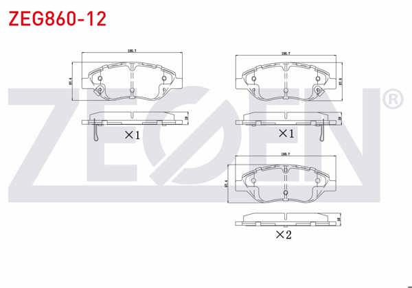 ZEGEN ZEG860-12 | Fren Balata Ön Ikazlı Fiat Egea 1.3 Mjt 95 Hp 2015-/ 1.4 T-Jet 120 Hp 2015-/ 1.6 Mjt 120 Hp 2015-/ 1.6 E-Torq 110 Hp 2015-/ 1.6 E-Torq 120 Hp 2015-/ 1.4 Fıre 95 Hp 2015 -
