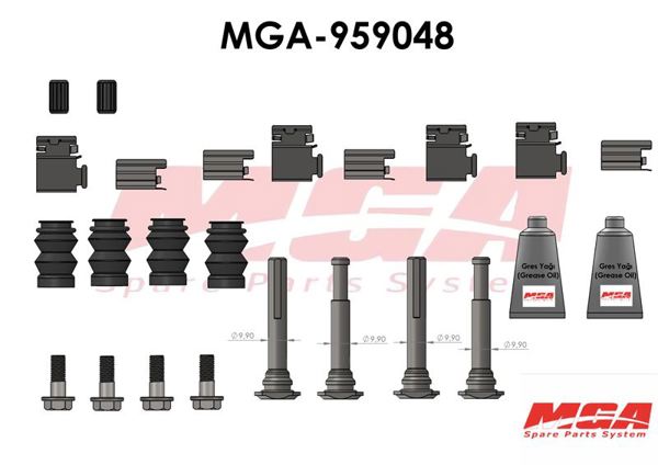 MGA 959048 | Kaliper Burc Tamir Tk Tek Teker Civatalı Saclı Arka Sprinter 906 Crafter (2 Teker Full Set)