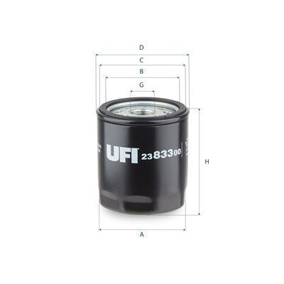 UFI 23.833.00 | Yağ Filtresi (Fiat Ducato 2.2 23 -)