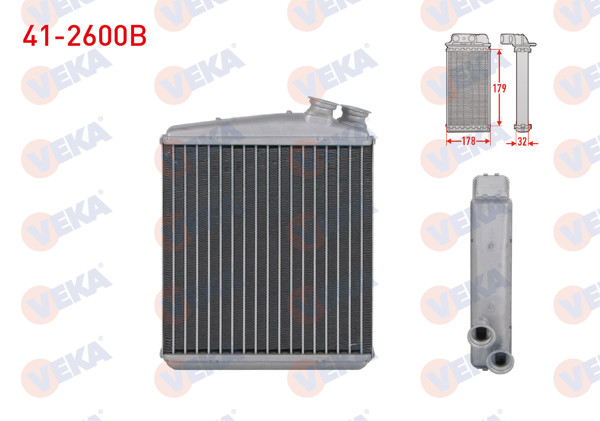 VEKA 41-2600B | Kalorifer Radyatörü Brazing Volvo S60 II 1.5 T3 10-/ Land Rover Evoque 2.0 Td4-2.0 Si4-2.2 Td4-2.2 Sd4 12-/ Freelander II 2.0 Si4-2.2 Td4-2.2 Sd4 06-14 / Discovery Sport 2.0 Td4-2.0 Si4 14 -