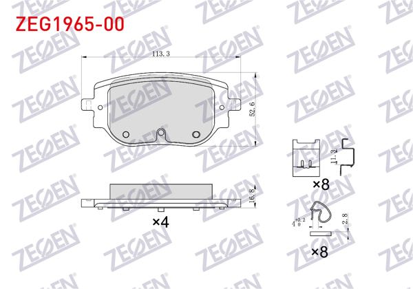 ZEGEN ZEG1965-00 | Fren Balata Arka Ikazlı Peugot Expert 2020-/ Citroen Jumpy 2020-/ Opel Zafira D 2020-/ Toyota Proace 2020 -