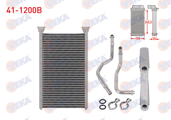 VEKA 41-1200B | Kalorifer Radyatörü Brazing (5.5mm Fin) Jeep Cherokee 2.8 Crd 4X4 2008-2013 / Dodge Nitro 2.8 Crd 4X4 2007 -
