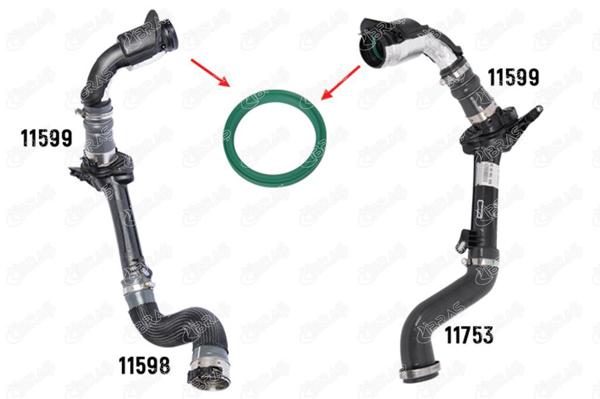 IBRAS 11484 | Turbo Contası Fluence Megan III Kango III 1,5 DCI 09-| 5 Adet