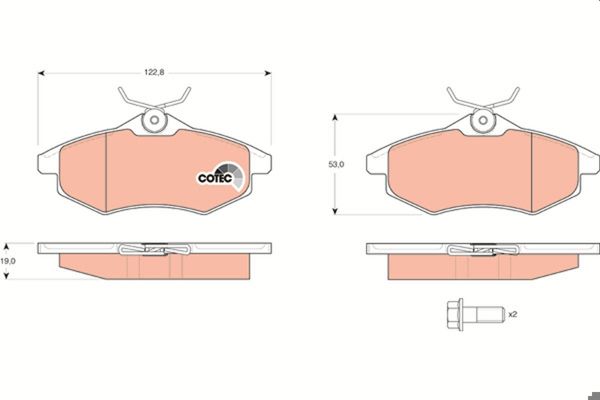 TRW GDB1495 | Fren Balatası Ön Wva 23407 (Citroen C3 1.4 1.4Hdı)