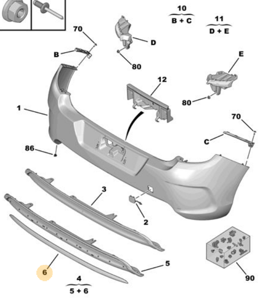 MOPAR (PSA) 16869049VD | Arka Tampon Çıta C4