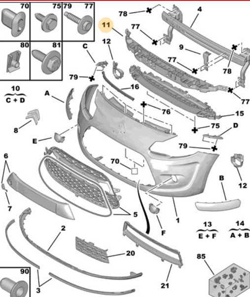 BSG 70-922-181 | Ön Tampon İç Braketi  C3 II B.M 09-16