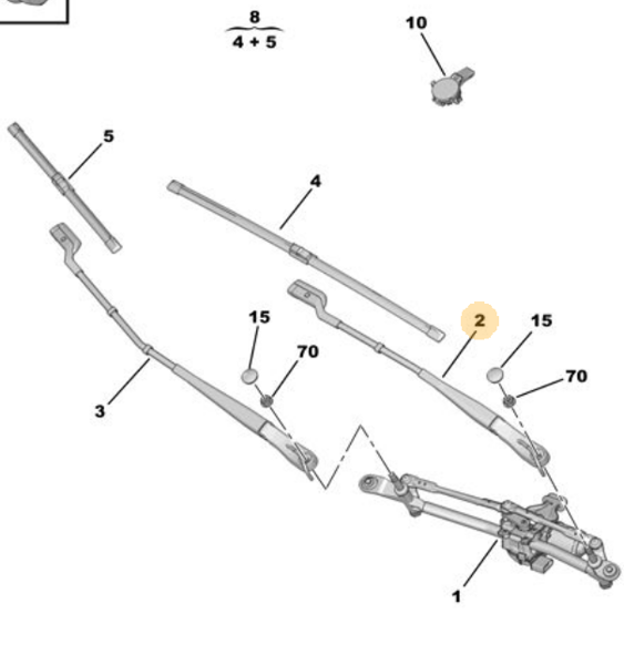 MOPAR (PSA) 9810665280 | On Silecek Kolu Sol 3008 II (P84)