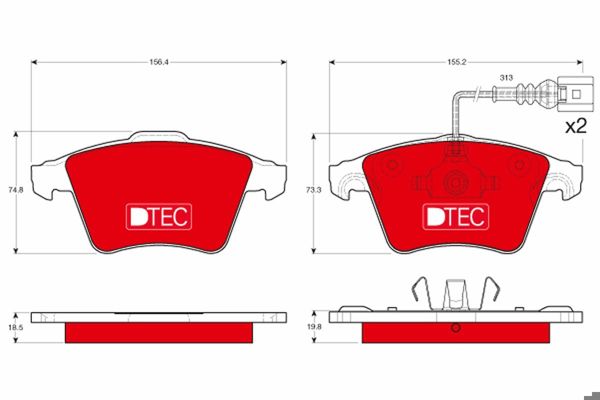 TRW GDB1651DTE | Ön Fren Balatası-(VW Touareg 03-07)