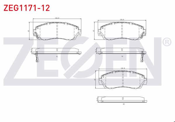 ZEGEN ZEG1171-12 | Fren Balata Ön Ikazlı Tel Delikli Chery Tıggo 8 Pro 23-/ Honda Cr-V III 2.0 I-Vtec 2006-2012 / Honda Cr-V III 2.2İ Ctdı 2006-2012 / Honda Cr-V V (Rw_, Rt_) 1.5İ V-Tec 2016-/ Jaecoo J7 2024 -