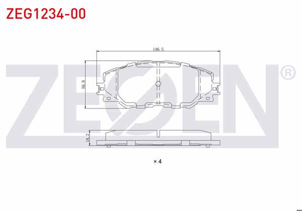 ZEGEN ZEG1234-00 | Fren Balata Ön Toyota Rav4 III (Aca3_, Ace_, Ala3_, Gsa3_, Zsa3_) 2.0 Vvt-I 2005-2012 / Rav4 III 2.2 D 2005-2012 / Rav4 III 2.2 D-4D 2005-2012