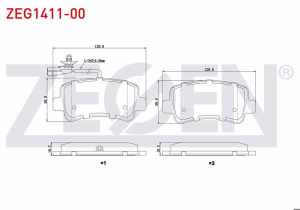 ZEGEN ZEG1411-00 | Fren Balata Arka Fişli Renault Master III (Fv) 2.3 DCI 2010-/ Master III (Fv) 2.5 DCI 2010-/ Opel Movano B 2.3 DCI 2010 -