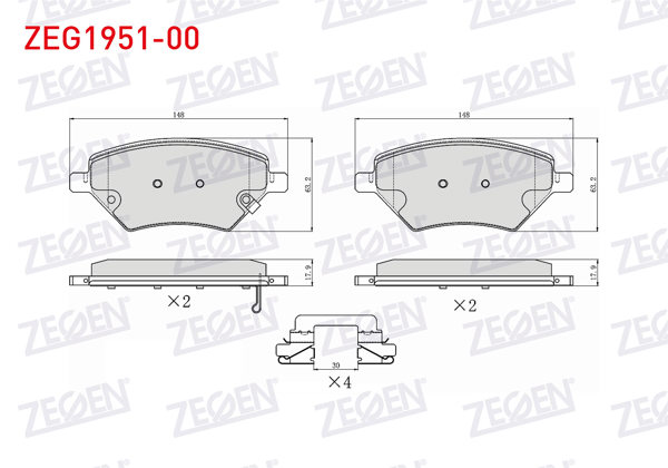 ZEGEN ZEG1951-00 | Fren Balata Ön Ikazlı Chery Omoda 5 2023-/ Tıggo 8 Pro 2023 -