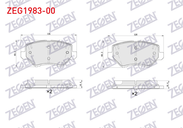 ZEGEN ZEG1983-00 | Fren Balata Ön Opel Corsa F 2019-/ Crossland X / Citroen C3 2024-/ Ds 3 / Peugeot 2008 II 2019-/ 208 / Frontera 2024 -