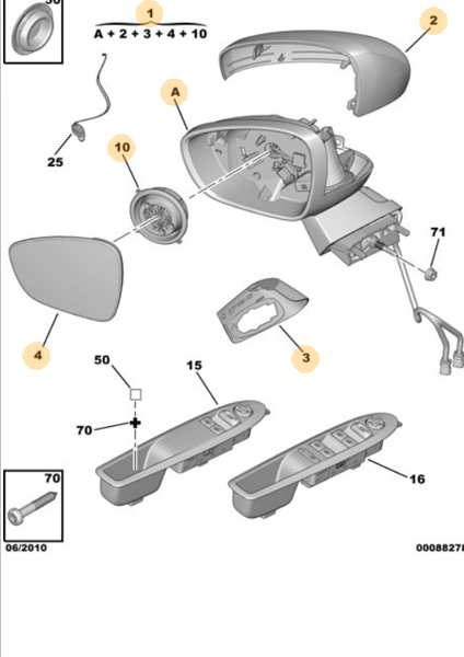 MOPAR (PSA) 1635517080 | Sol Dikiz Ayna C4 II