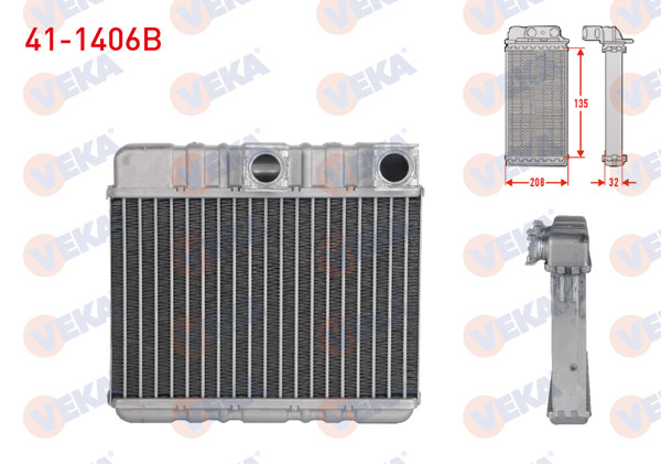 VEKA 41-1406B | Kalorifer Radyatörü Brazing BMW Klimalı 3 Serisi (E46) 316İ-318İ-320D-320İ-328İ-330İ 1998-2005 / X3 (E83) 2.0D-2.0İ 2004-2010