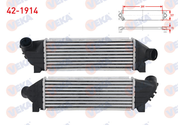 VEKA 42-1914 | Turbo Radyatörü (Intercooler) Ford Transit (V184) 2.0 Dı-2.0 TDCI M-T 2000-2006