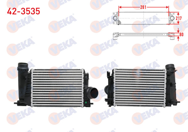 VEKA 42-3535 | Turbo Radyatörü (Intercooler) Renault Captur / Kadjar / Megane IV 1.3 H5h TCE 2018 -