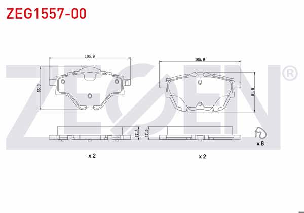 ZEGEN ZEG1557-00 | Fren Balata Arka Citroen C4 Picasso II 1.6 HDI 13-/ C4 Picasso II 1.6 VTI 13-/ C5 Aircross 18-/ Peugeot 308 II 2.0 HDI 14-/ 5008 II 1.6 HDI 14-/ Ds 4 1.2-1.5-1.6 21-/ Opel Astra L 1.2-1.5 D 21 -