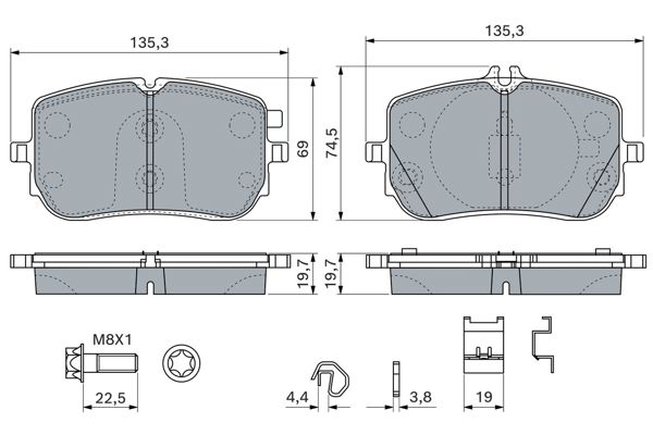 BOSCH 0 986 460 270 | Fren Balatası Ön W118 / W177 / W247