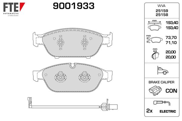 FTE 9001933 | Fren Balatası A6 / A7 10 > Ön