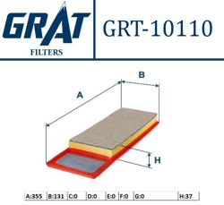OUTLET GRAT 10110 | Hava Filtresi (Fiat:Doblo-Panda-Punto-Punto Evo-500L-Linea-Fiorino 1.3 JTD / Nemo 1.3D 75Ps / Bipper)