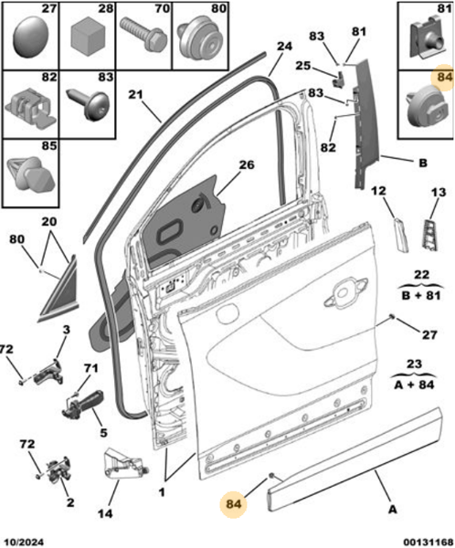MOPAR (PSA) 39226620 | Klips Kapı Fıtıl Sabitleme Astra (O5)