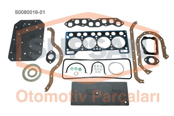 SUPSAN S0080016.01 | Motor Takım Contası (Keçeli) Silindir Kapaklı (Renault: R9 1.4)