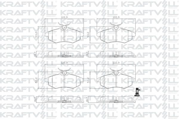 KRAFTVOLL 07010174 | Ön Fren Balatası C2 C3 C3 Plurıel 1,1 1,4I 1.6 HDI 03 >