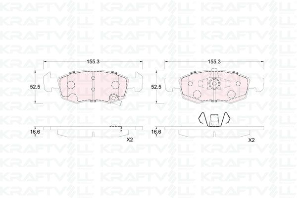 KRAFTVOLL 07010333 | Ön Fren Balatası 14 Jant Corsa E 14 > Adam 13 >