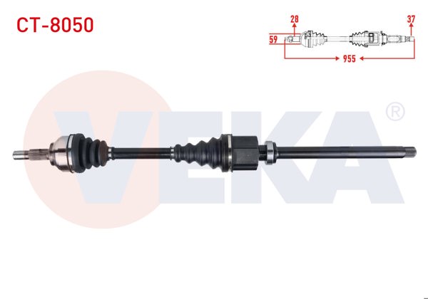 VEKA CT-8050 | Komple Aks Sağ On Citroen C5 III (Rd) 2.0 HDI A-T Uzunluk 955mm 2008-2015