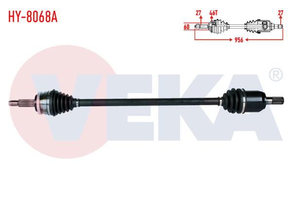 VEKA HY-8068A | Komple Aks Sağ On Hyundai i30 (Gd) 1.6 CRDI ABS'li 46 Dıs A-T Uzunluk 956mm 2011-2017