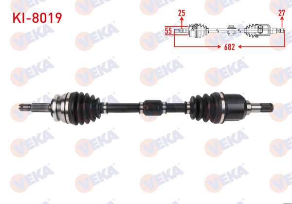 VEKA KI-8019 | Komple Aks Sol Ön Uzunluk 682mm Kia Stonıc 1.0 T-GDI 7 Dct 2017 -