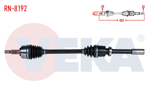 VEKA RN-8192 | Komple Aks Sağ On Renault Fluence (L30) 1.6 16V A-T Uzunluk 822mm 2009 -
