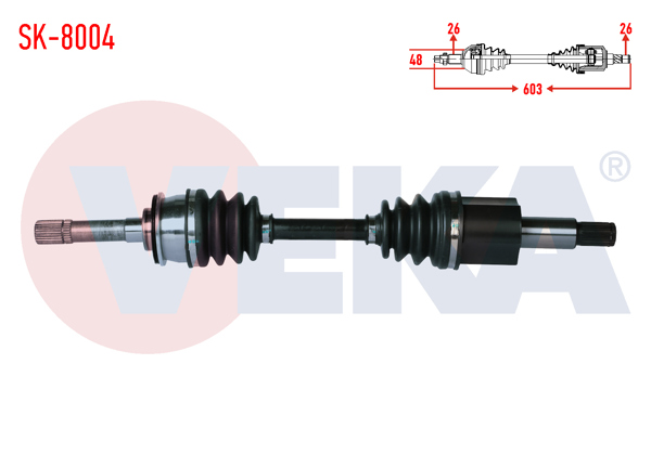 VEKA SK-8004 | Komple Aks Sag On Suzukı Vitara (Et,Ta) 1.6İ 16V Uzunluk 603mm 1988-1999