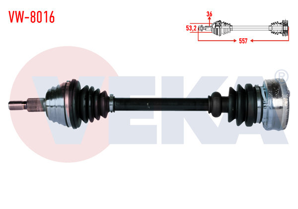 VEKA VW-8016 | Komple Aks Sol Ön Volkswagen Golf IV (1J1) 1.9 TDI Uzunluk 557mm 1997-2005