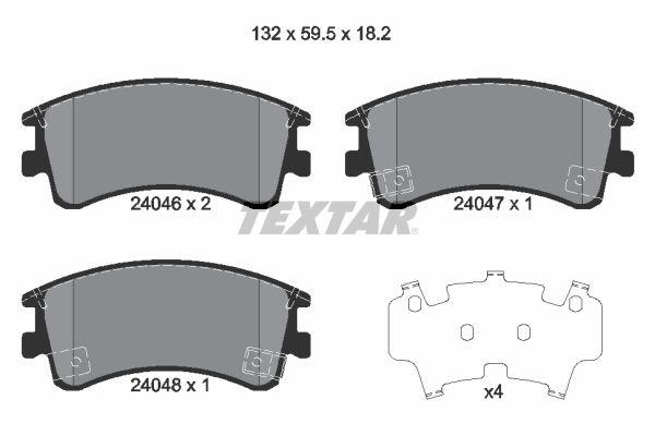 TEXTAR 2404601 | Fren Balatası Mazda 6 2.0 02-07 Ön