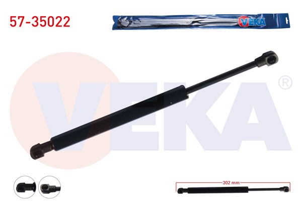 VEKA 57-35022 | Bagaj Amortisörü 302mm / 640N Renault Fluence 2012-| 2 Adet