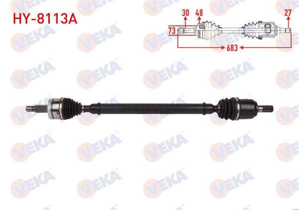 VEKA HY-8113A | Komple Aks Sağ On ABS li 48 Dıs Uzunluk 967mm Hyundai Tucson 1.6 GDI A-T 2015-2020